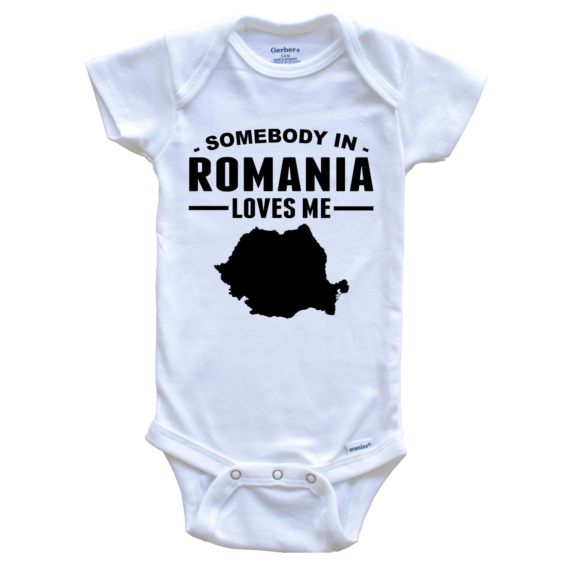 Somebody In Romania Loves Me Baby Onesie