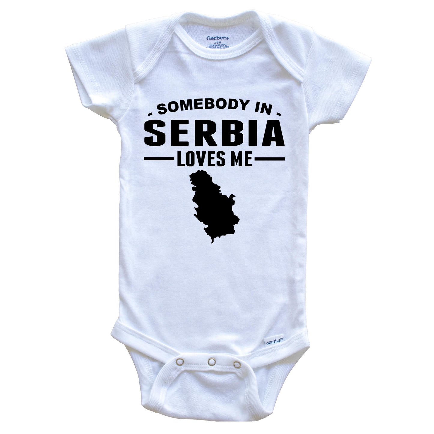 Somebody In Serbia Loves Me Baby Onesie