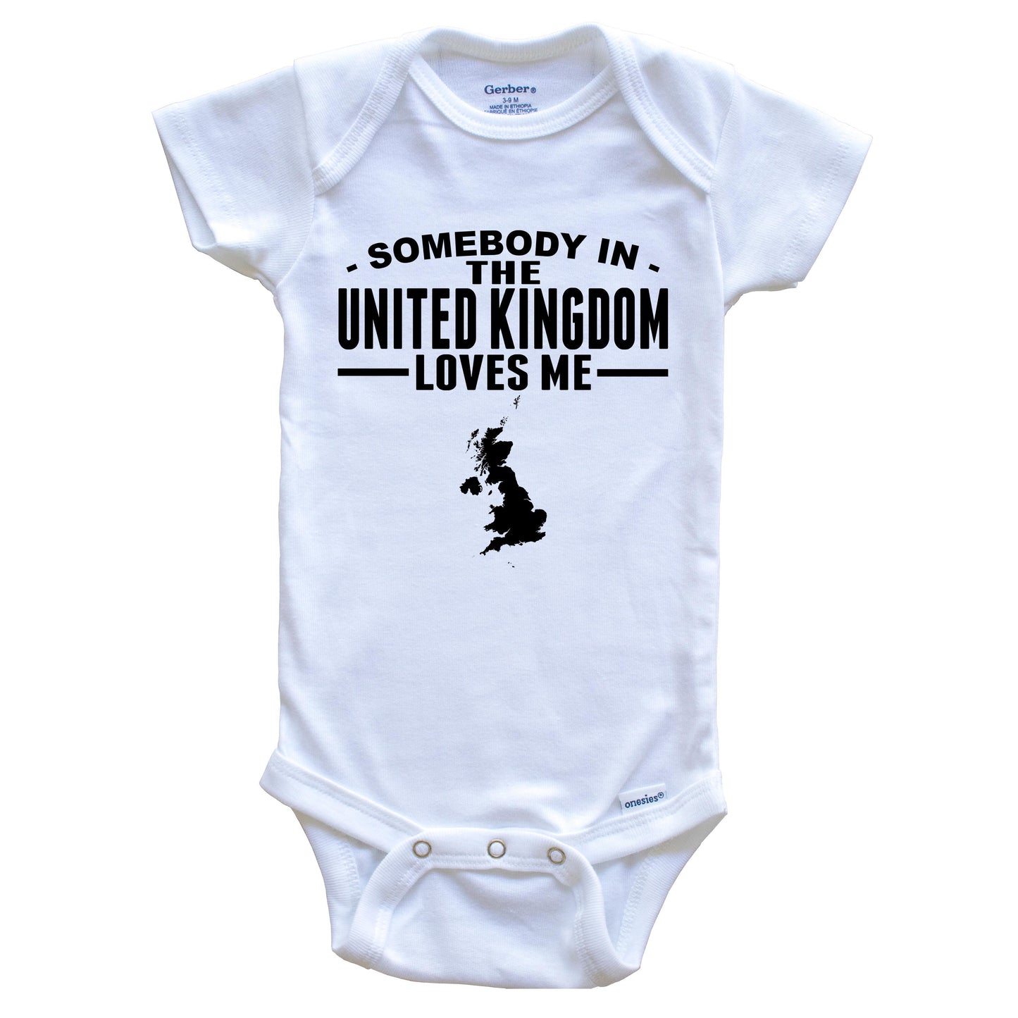 Somebody In The United Kingdom Loves Me Baby Onesie