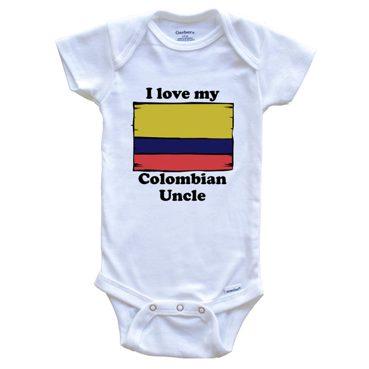 I Love My Colombian Uncle Colombia Flag Niece Nephew Baby Onesie