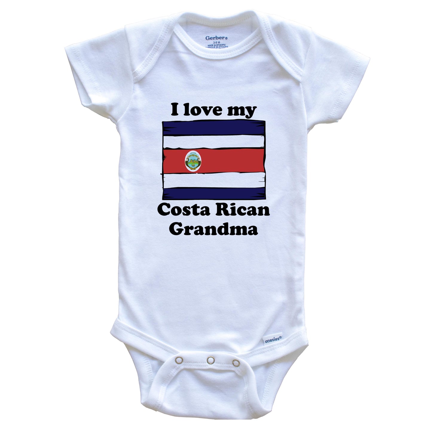 I Love My Costa Rican Grandma Costa Rica Flag Grandchild Baby Onesie