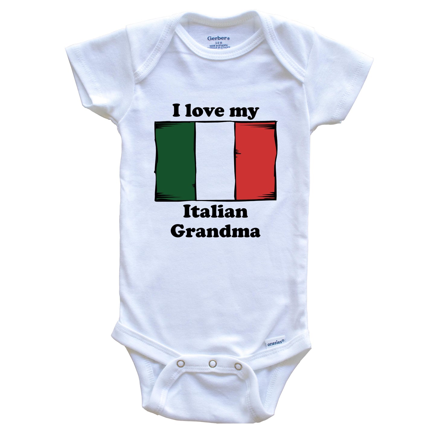 I Love My Italian Grandma Italy Flag Grandchild Baby Onesie
