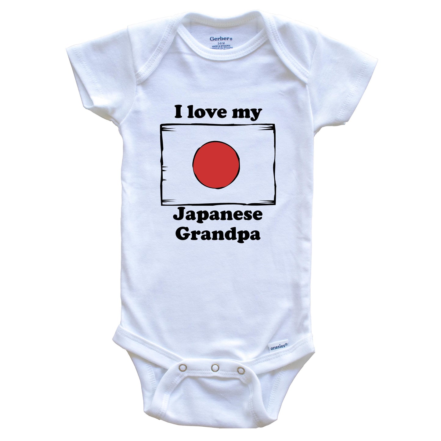I Love My Japanese Grandpa Japan Flag Grandchild Baby Onesie