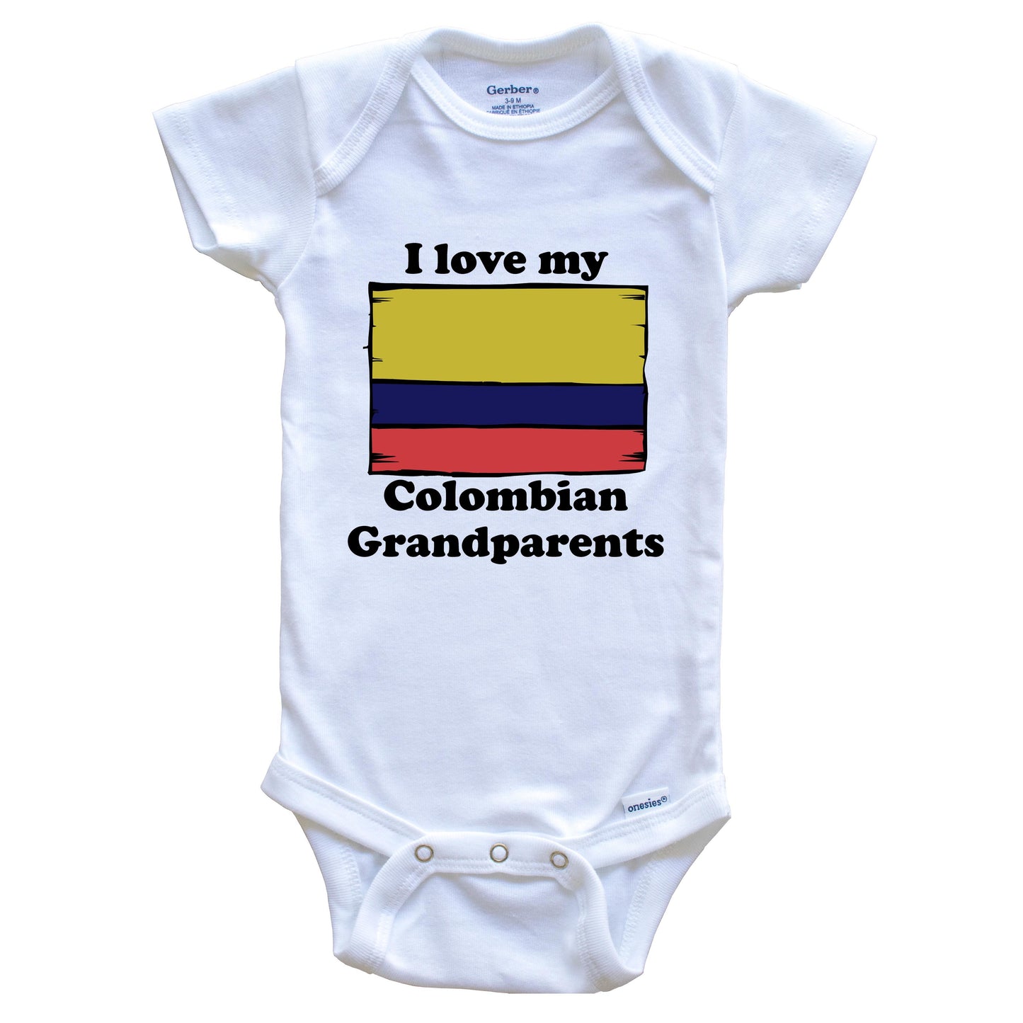 I Love My Colombian Grandparents Colombia Flag Grandchild Baby Onesie