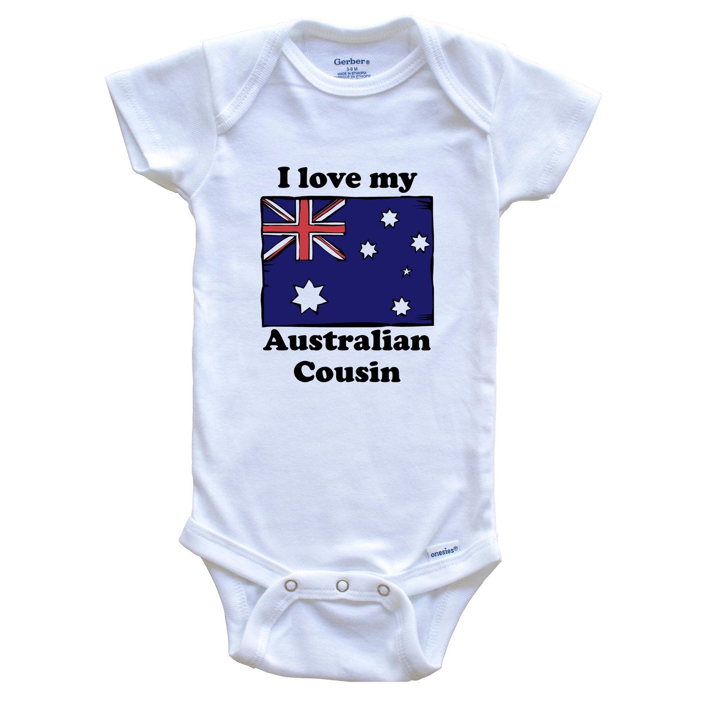 I Love My Australian Cousin Australia Flag Baby Onesie