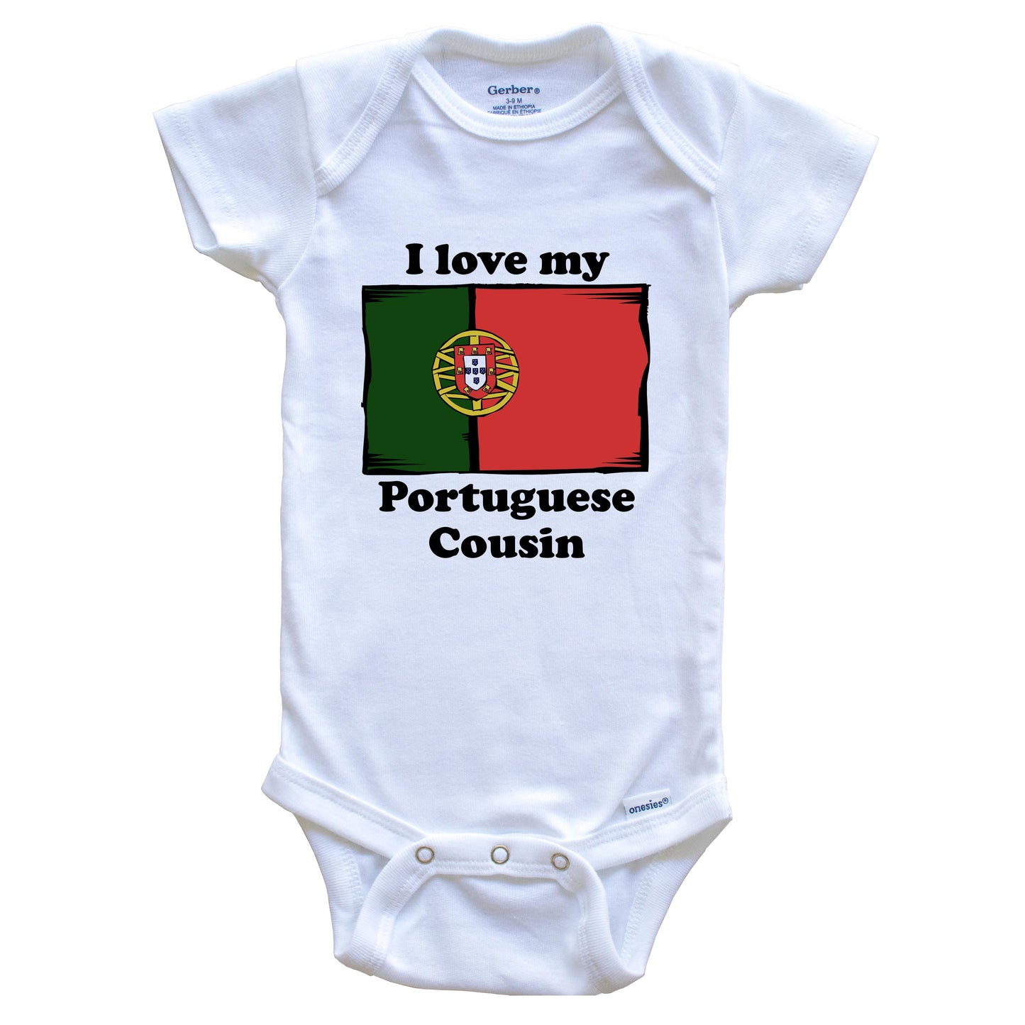 I Love My Portuguese Cousin Portugal Flag Baby Onesie