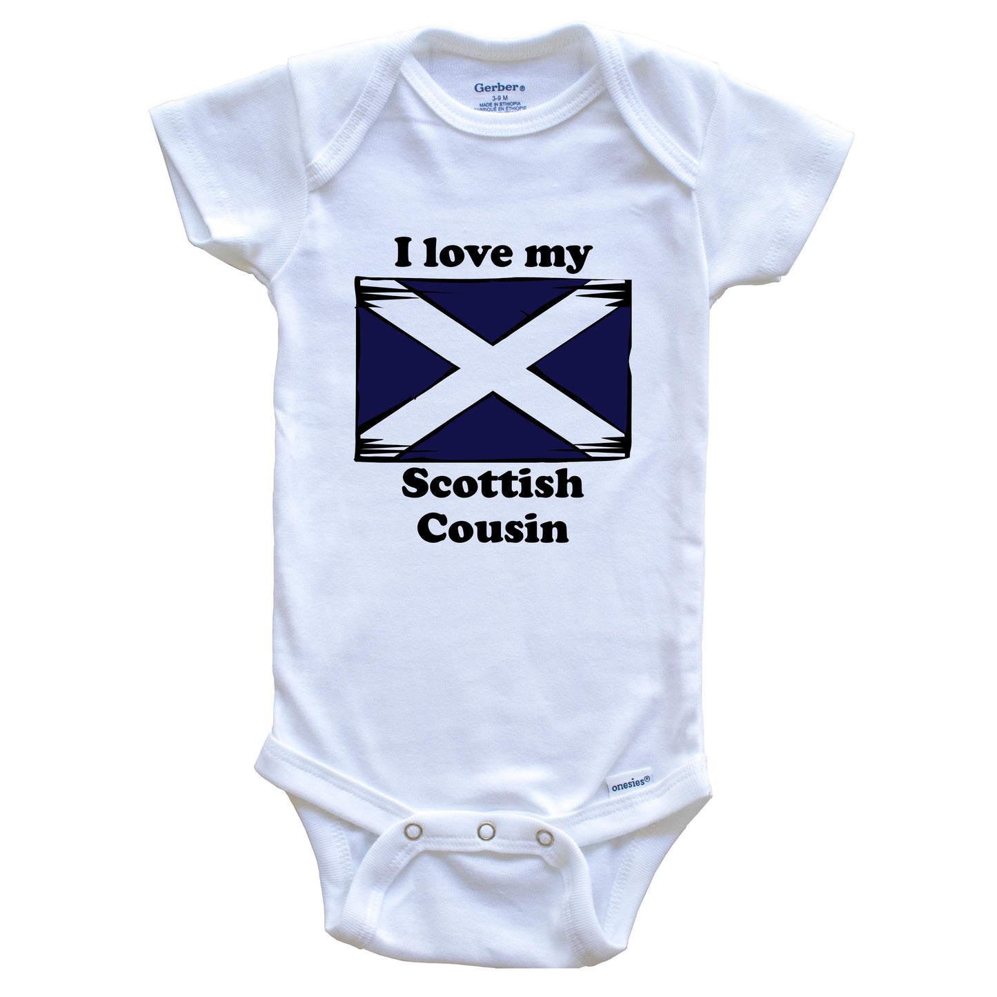 I Love My Scottish Cousin Scotland Flag Baby Onesie