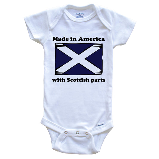Made In America With Scottish Parts Funny Scotland Flag Baby Onesie