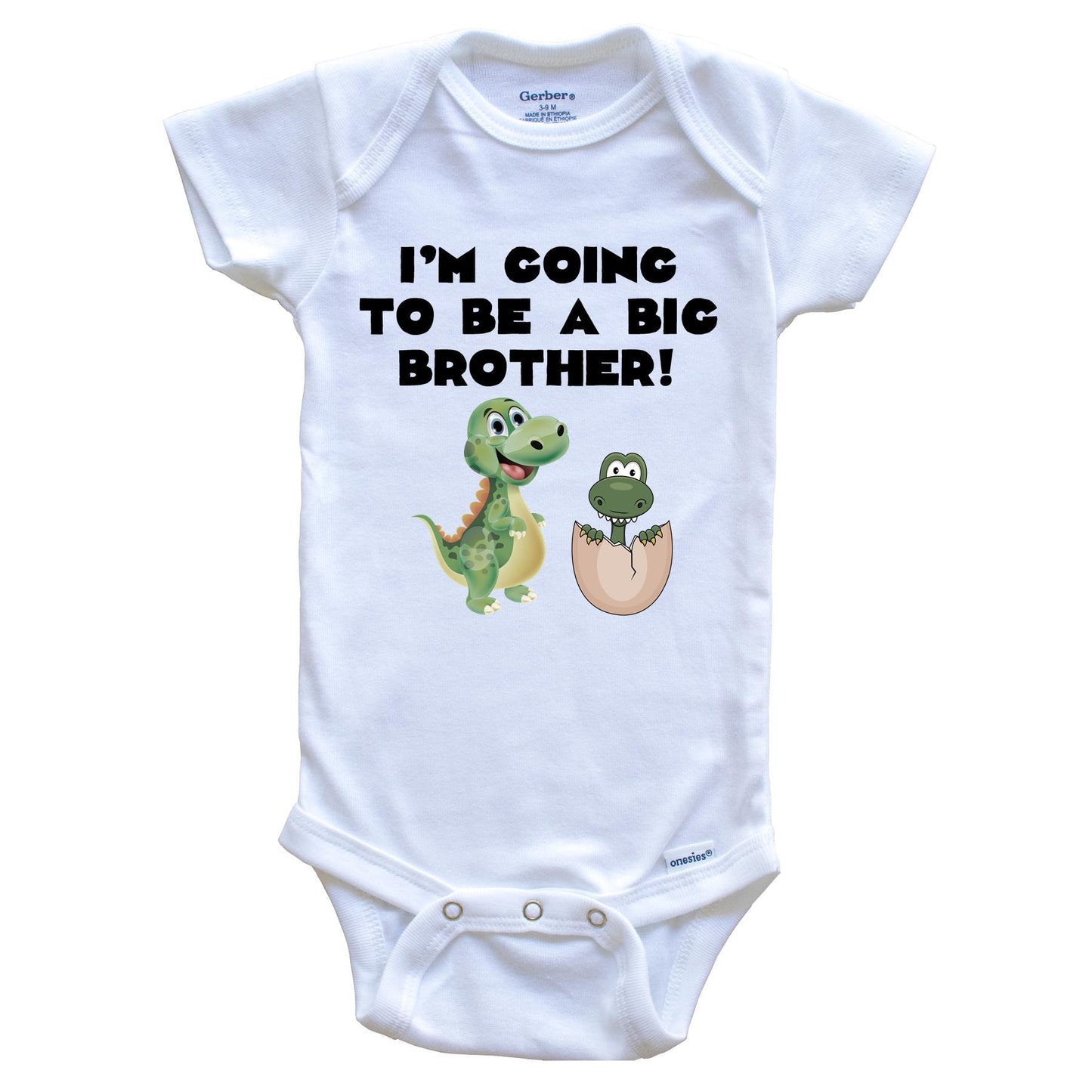 I'm Going To Be A Big Brother Dinosaur Onesie - New Baby Announcement Baby Bodysuit For Sibling