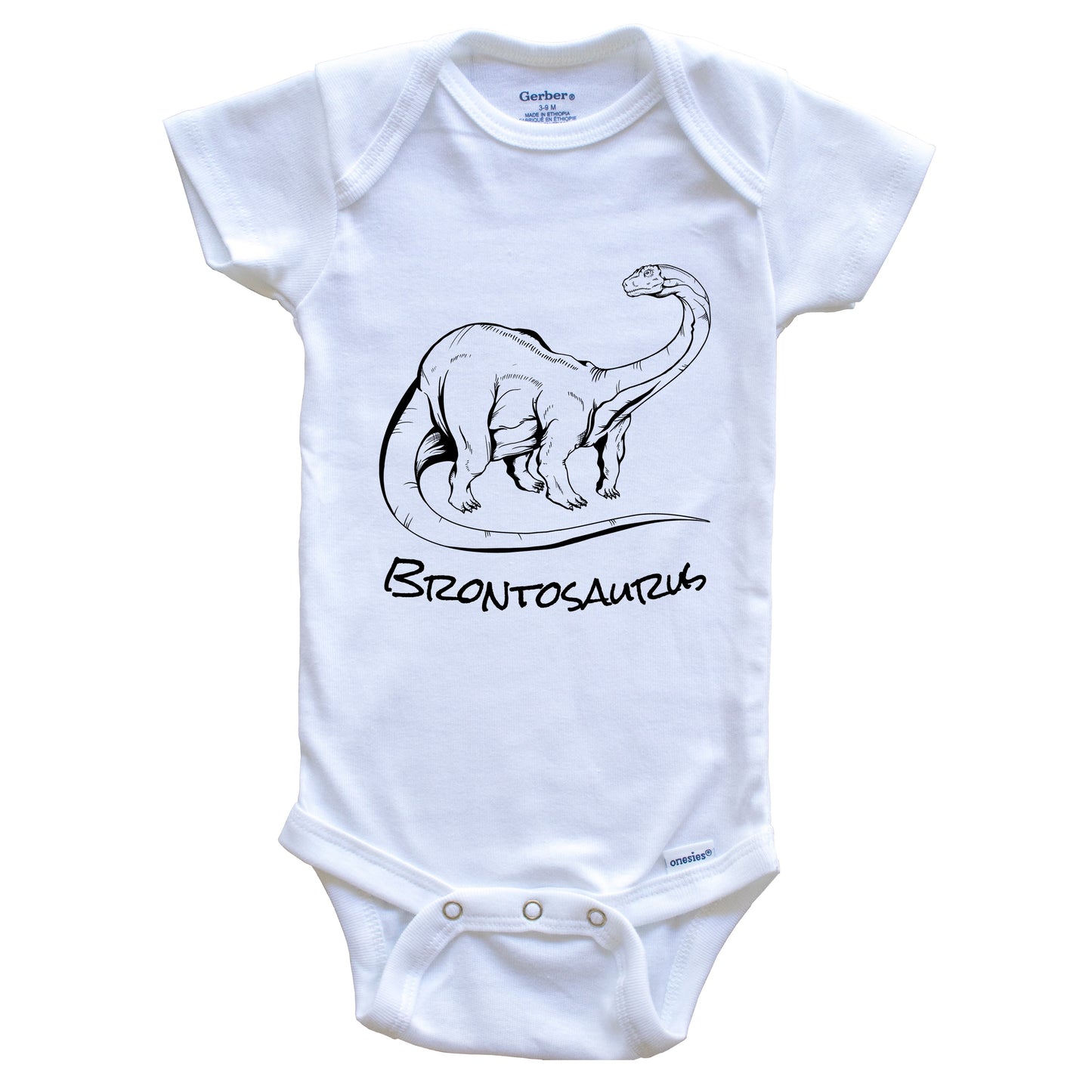 Brontosaurus Sketch Cool Prehistoric Animal Dinosaur Baby Onesie