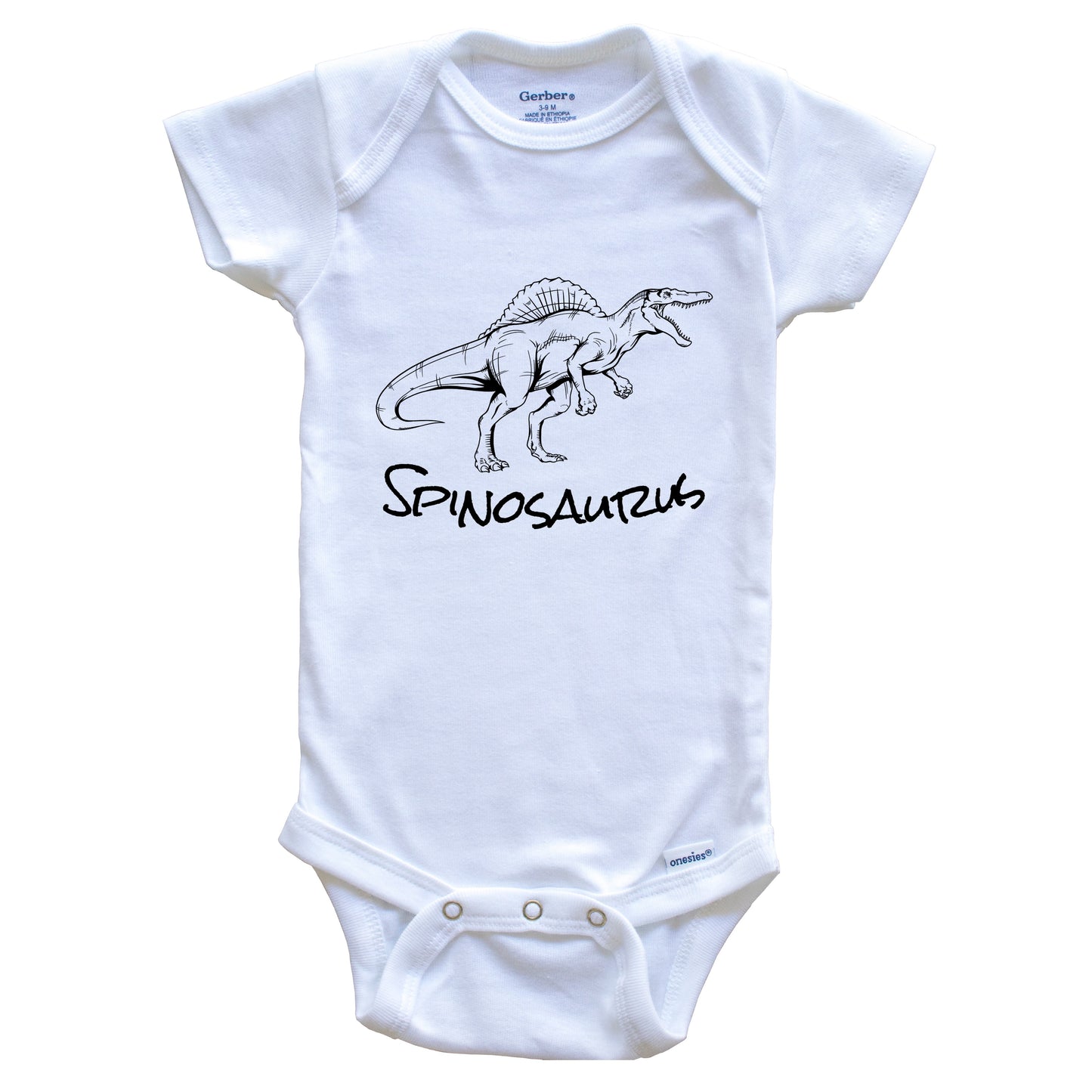 Spinosaurus Sketch Cool Prehistoric Animal Dinosaur Baby Onesie