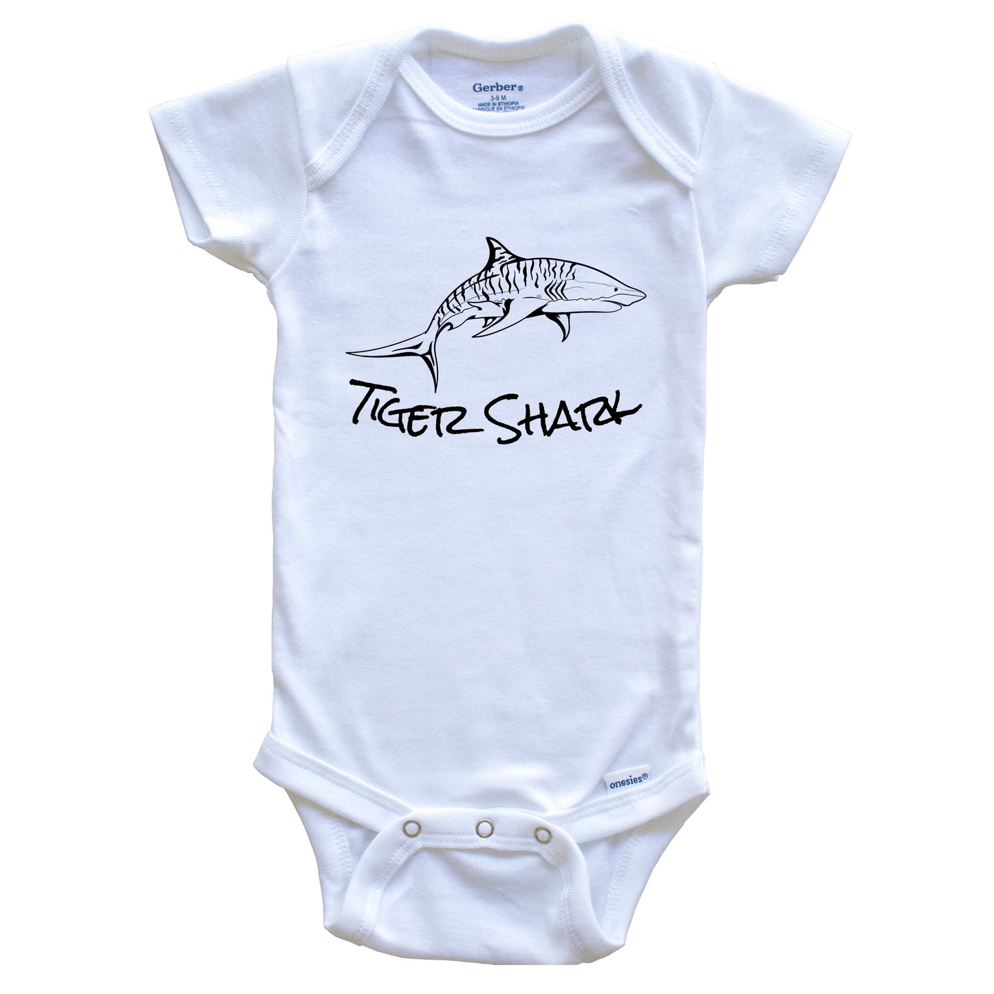 Tiger Shark Sketch Cool Shark Baby Onesie