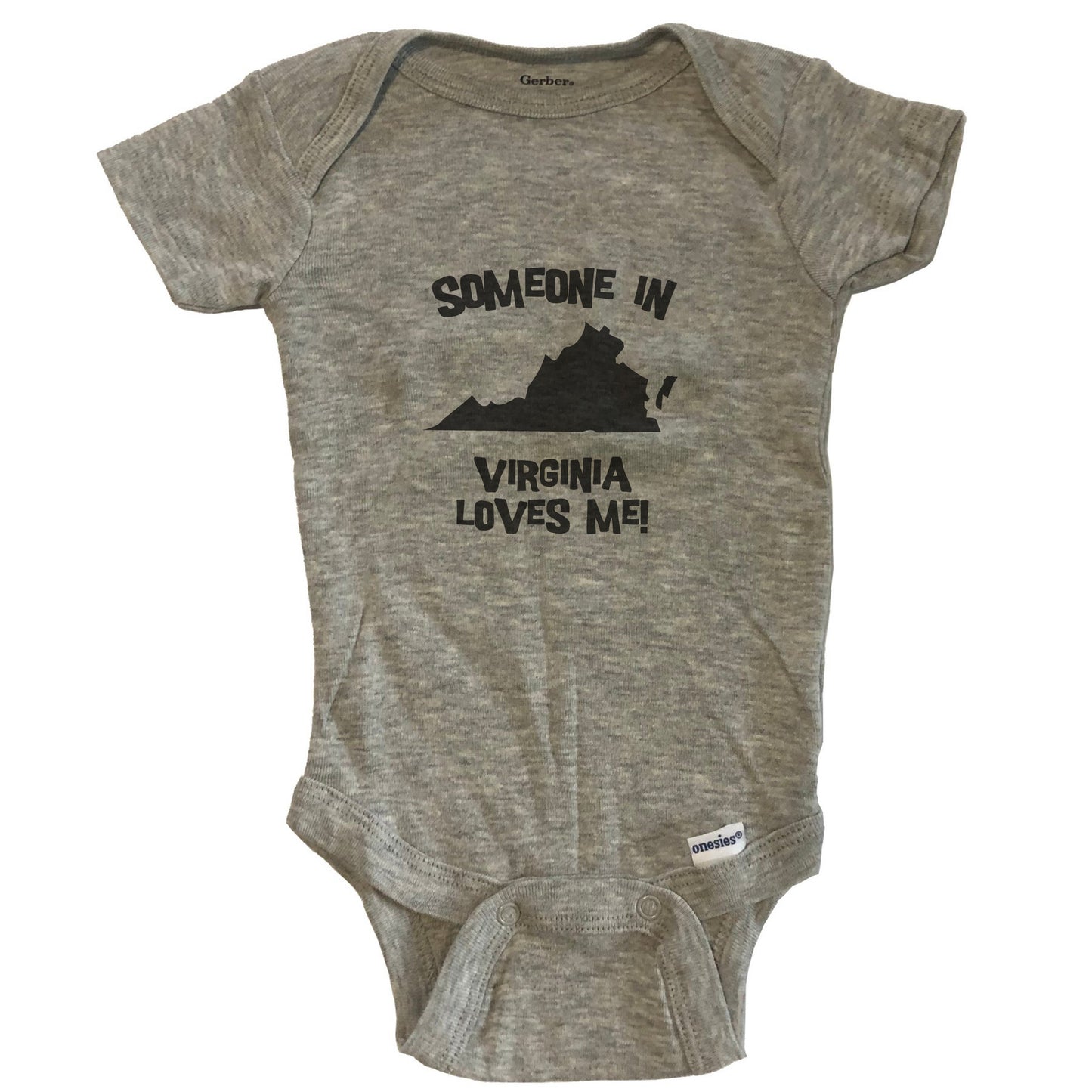 Someone In Virginia Loves Me State Silhouette Cute Baby Onesie - One Piece Baby Bodysuit