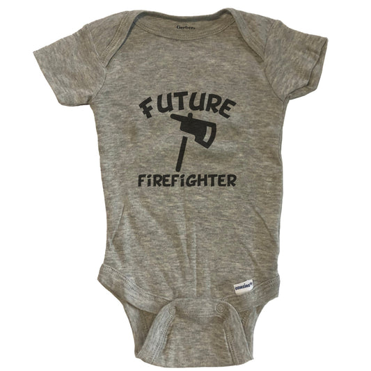 Future Firefighter Cute Fire Axe Baby Onesie - One Piece Baby Bodysuit