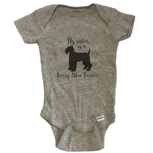 My Sister Is A Kerry Blue Terrier cute Dog Baby Onesie - Kerry Blue Terrier One Piece Baby Bodysuit