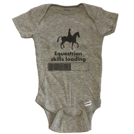 Equestrian Skills Loading Funny Horseback Riding Baby Onesie