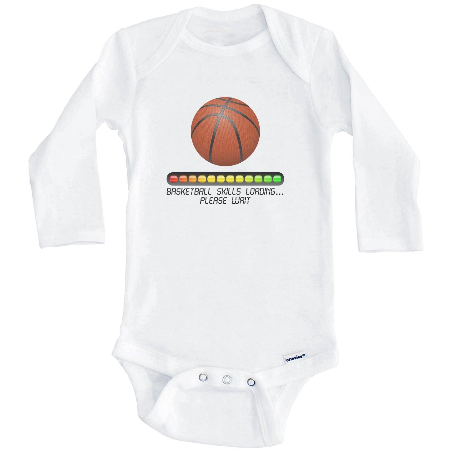 Basketball Skills Loading Please Wait Funny Baby Onesie (Long Sleeves)