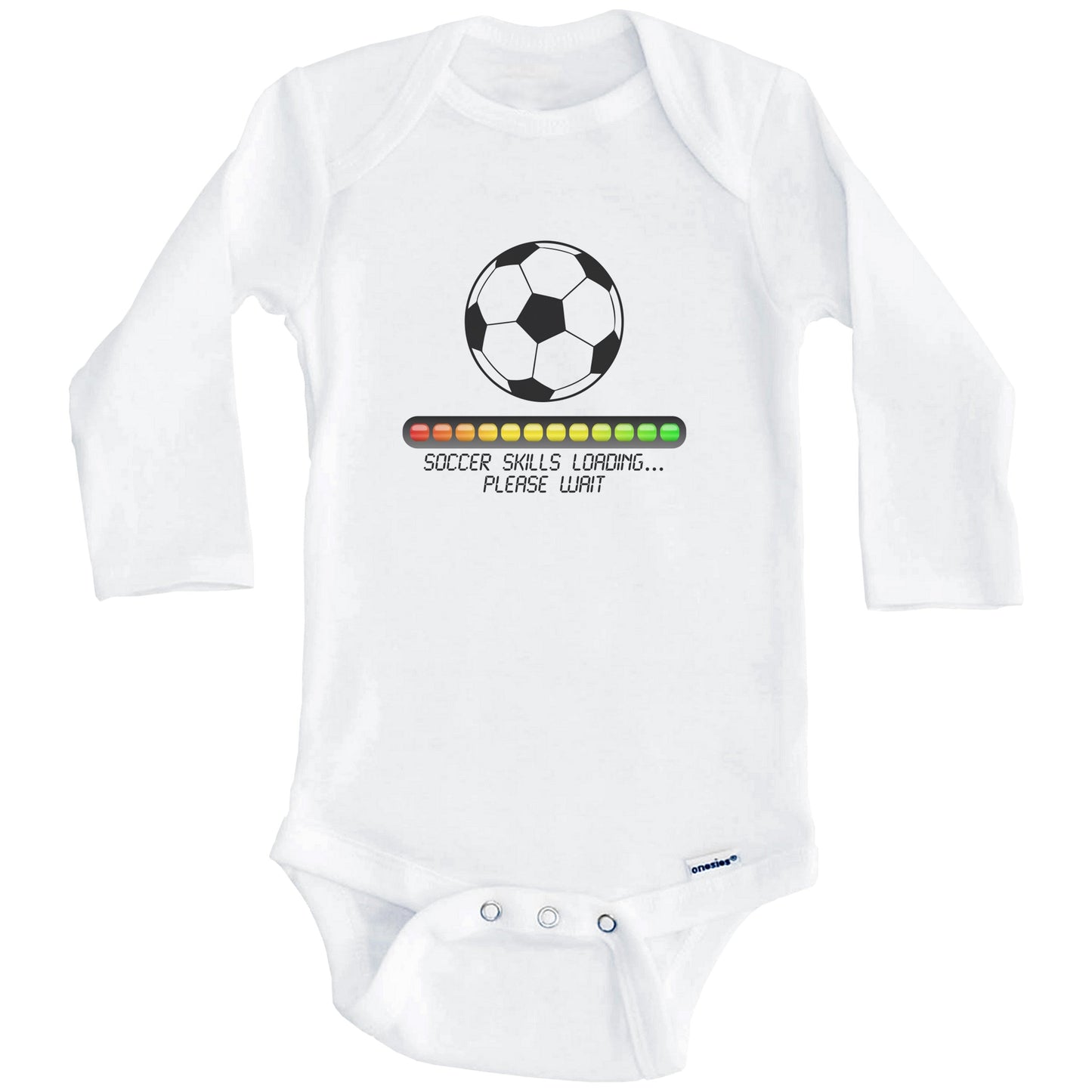 Soccer Skills Loading Please Wait Funny Baby Onesie (Long Sleeves)