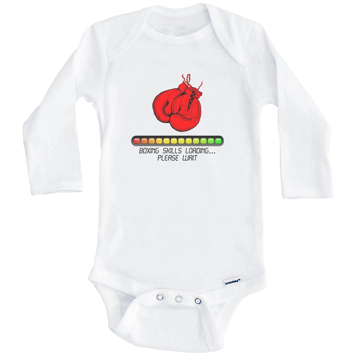 Boxing Skills Loading Please Wait Funny Baby Onesie (Long Sleeves)