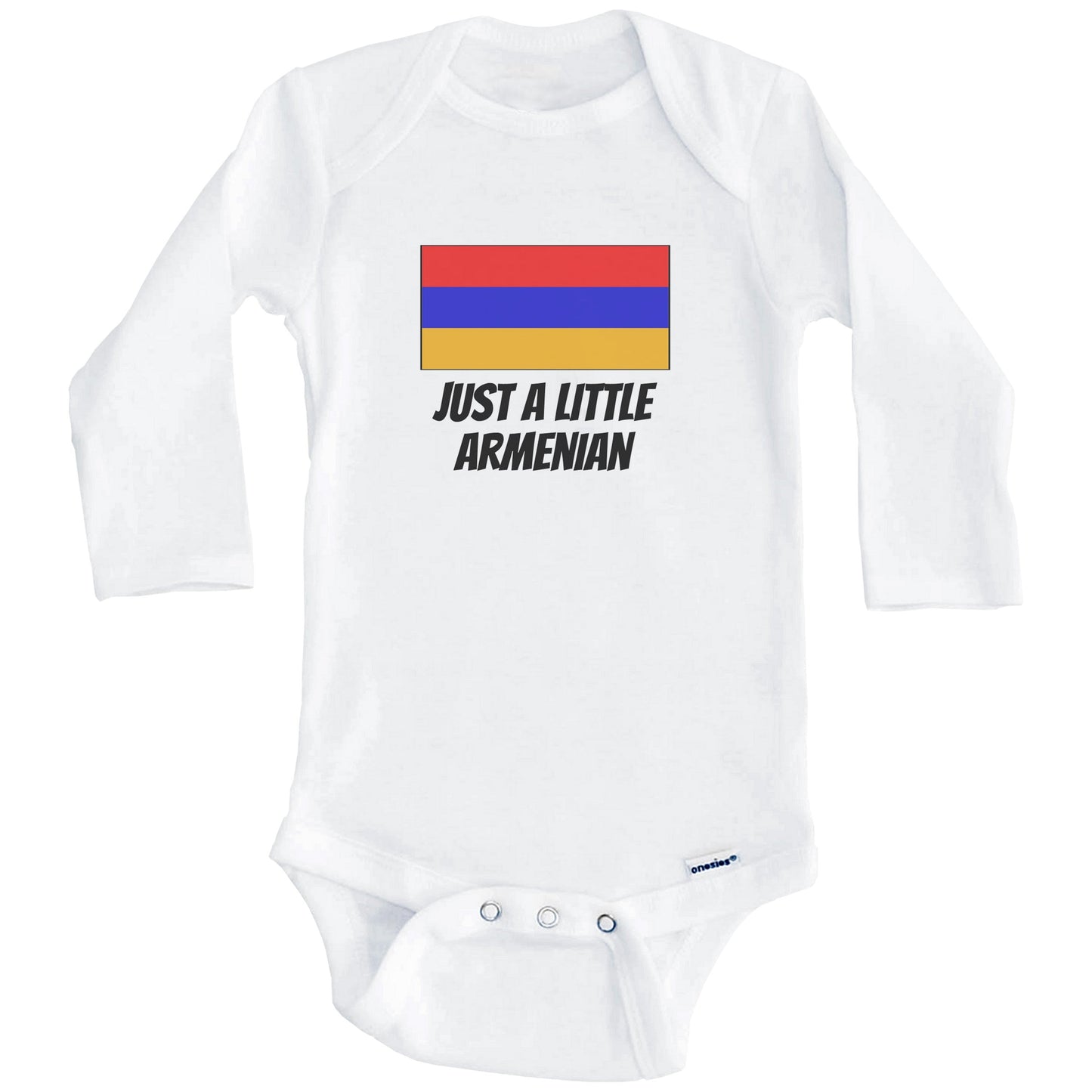 Just A Little Armenian Cute Armenia Flag Baby Onesie (Long Sleeves)