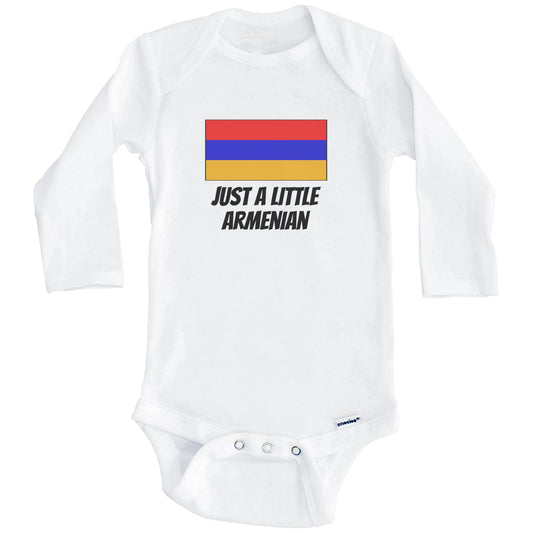 Just A Little Armenian Cute Armenia Flag Baby Onesie (Long Sleeves)