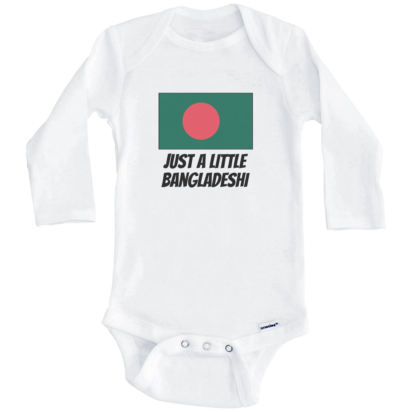Just A Little Bangladeshi Cute Bangladesh Flag Baby Onesie (Long Sleeves)