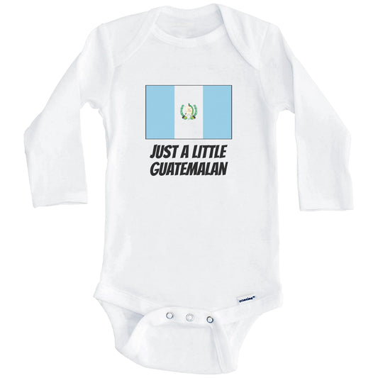 Just A Little Guatemalan Cute Guatemala Flag Baby Onesie (Long Sleeves)