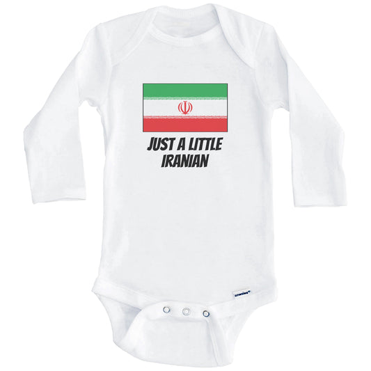 Just A Little Iranian Cute Iran Flag Baby Onesie (Long Sleeves)