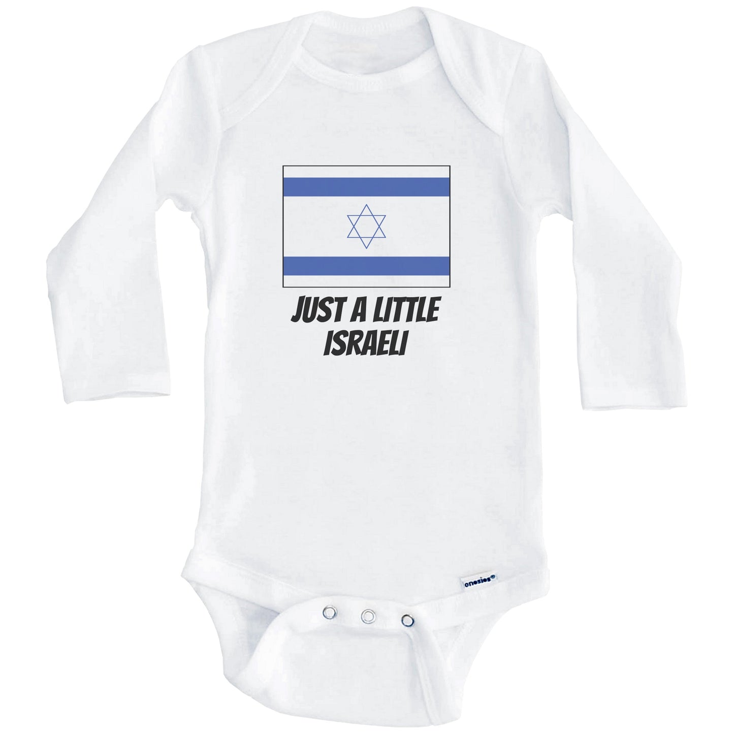 Just A Little Israeli Cute Israel Flag Baby Onesie (Long Sleeves)