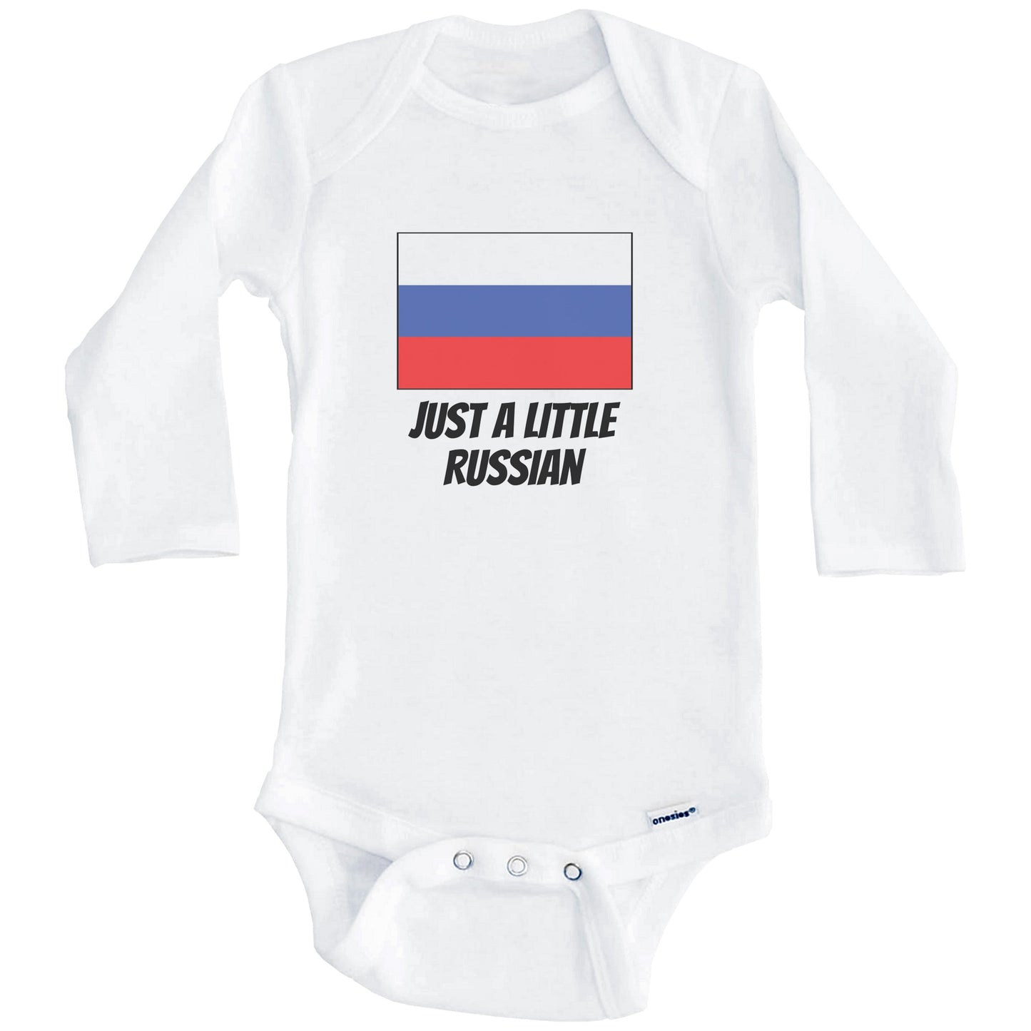Just A Little Russian Cute Russia Flag Baby Onesie (Long Sleeves)