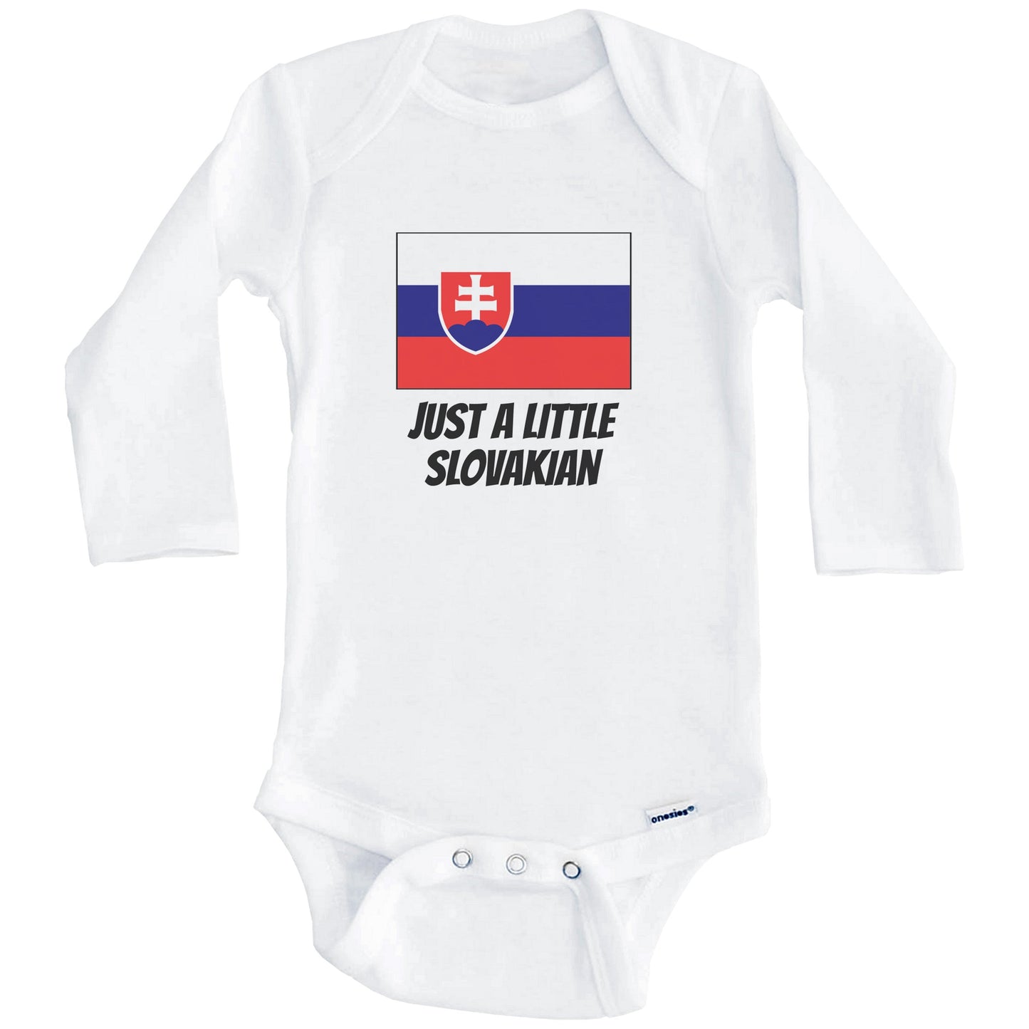 Just A Little Slovakian Cute Slovakia Flag Baby Onesie (Long Sleeves)