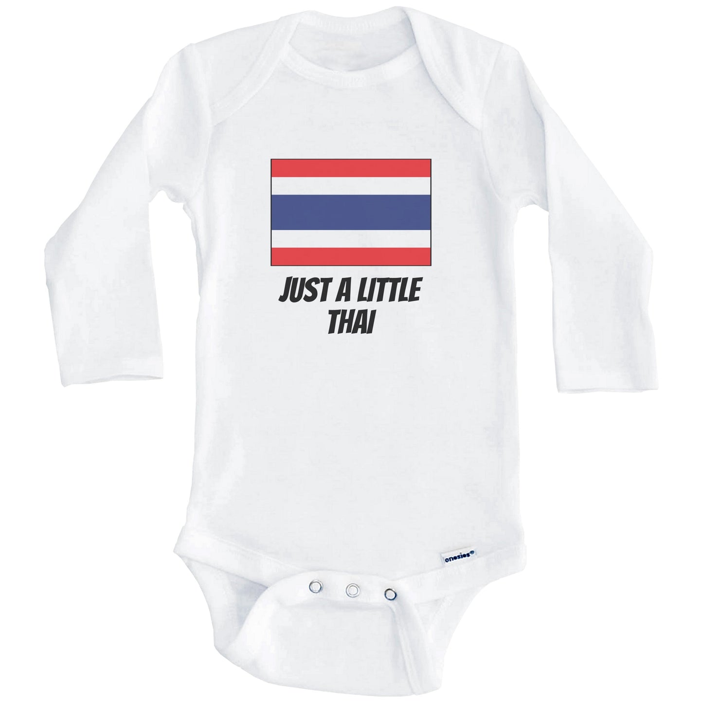 Just A Little Thai Cute Thailand Flag Baby Onesie (Long Sleeves)