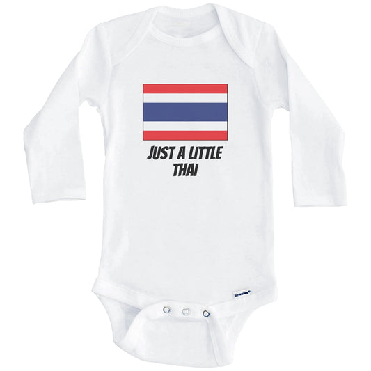 Just A Little Thai Cute Thailand Flag Baby Onesie (Long Sleeves)