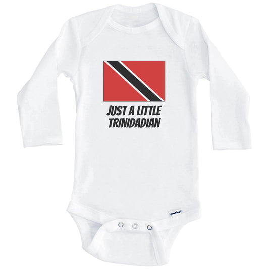 Just A Little Trinidadian Cute Trinidad and Tobago Flag Baby Onesie (Long Sleeves)