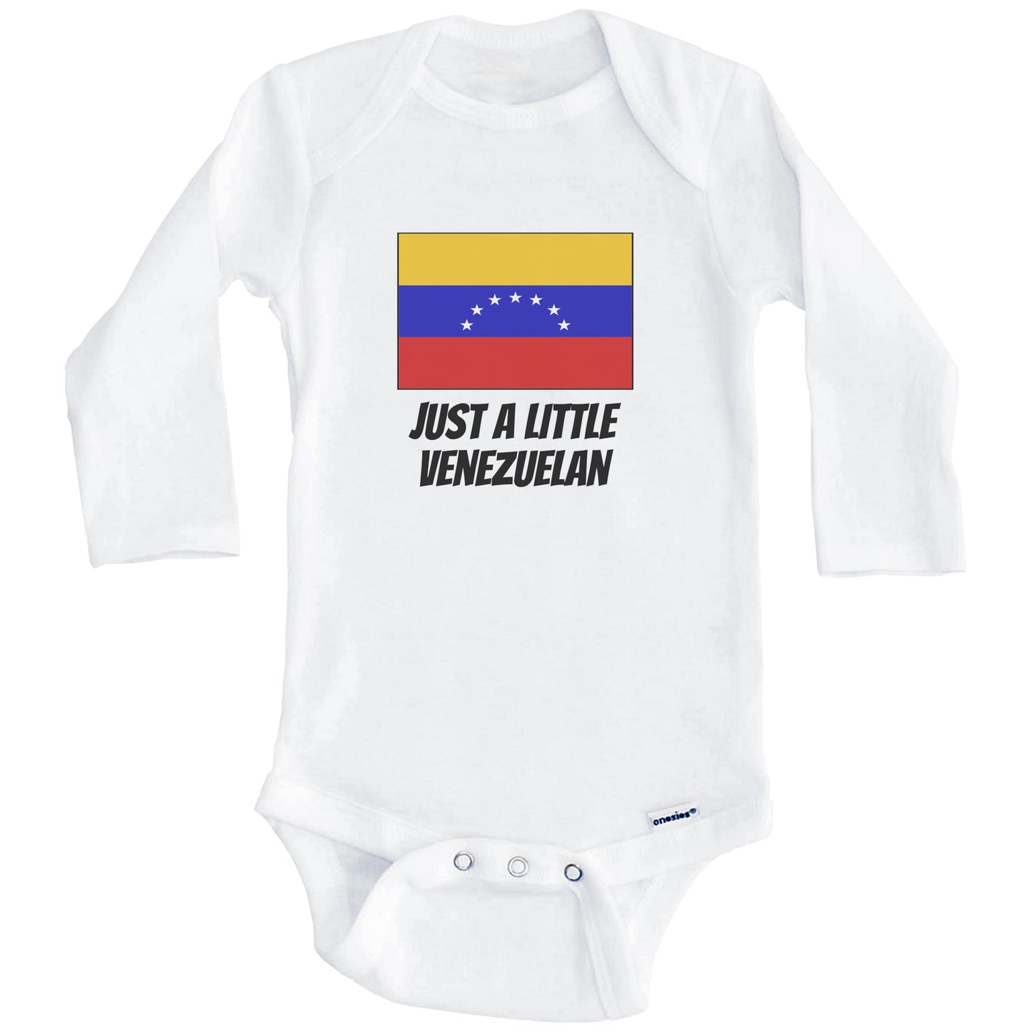 Just A Little Venezuelan Cute Venezuela Flag Baby Onesie (Long Sleeves)
