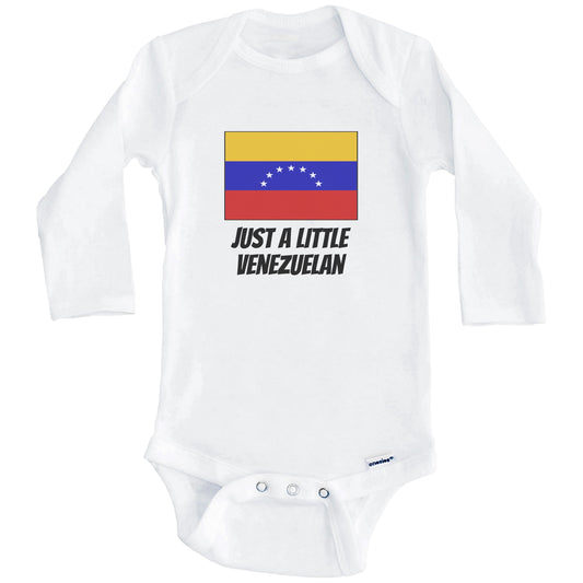 Just A Little Venezuelan Cute Venezuela Flag Baby Onesie (Long Sleeves)