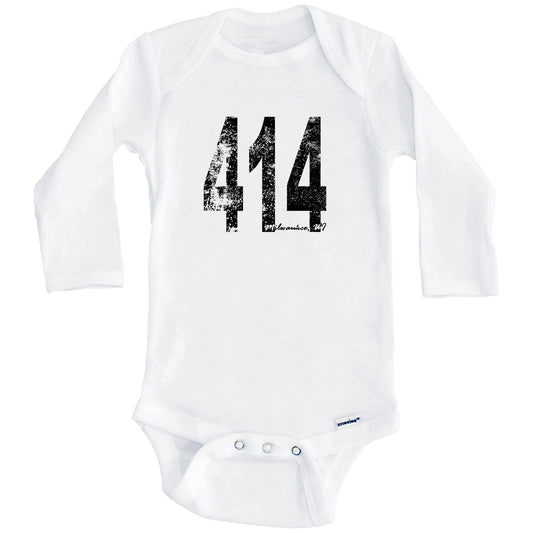 414 Milwaukee Wisconsin Area Code Baby Onesie - One Piece Baby Bodysuit (Long Sleeves)