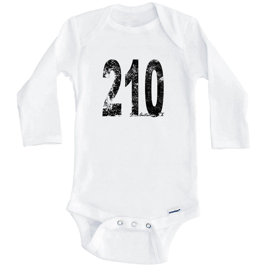 210 San Antonio Texas Area Code Baby Onesie - One Piece Baby Bodysuit (Long Sleeves)