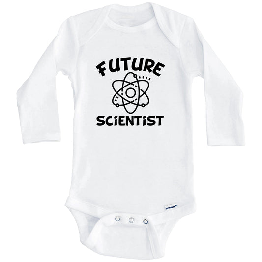 Future Scientist Cute Atom Baby Onesie - One Piece Baby Bodysuit (Long Sleeves)