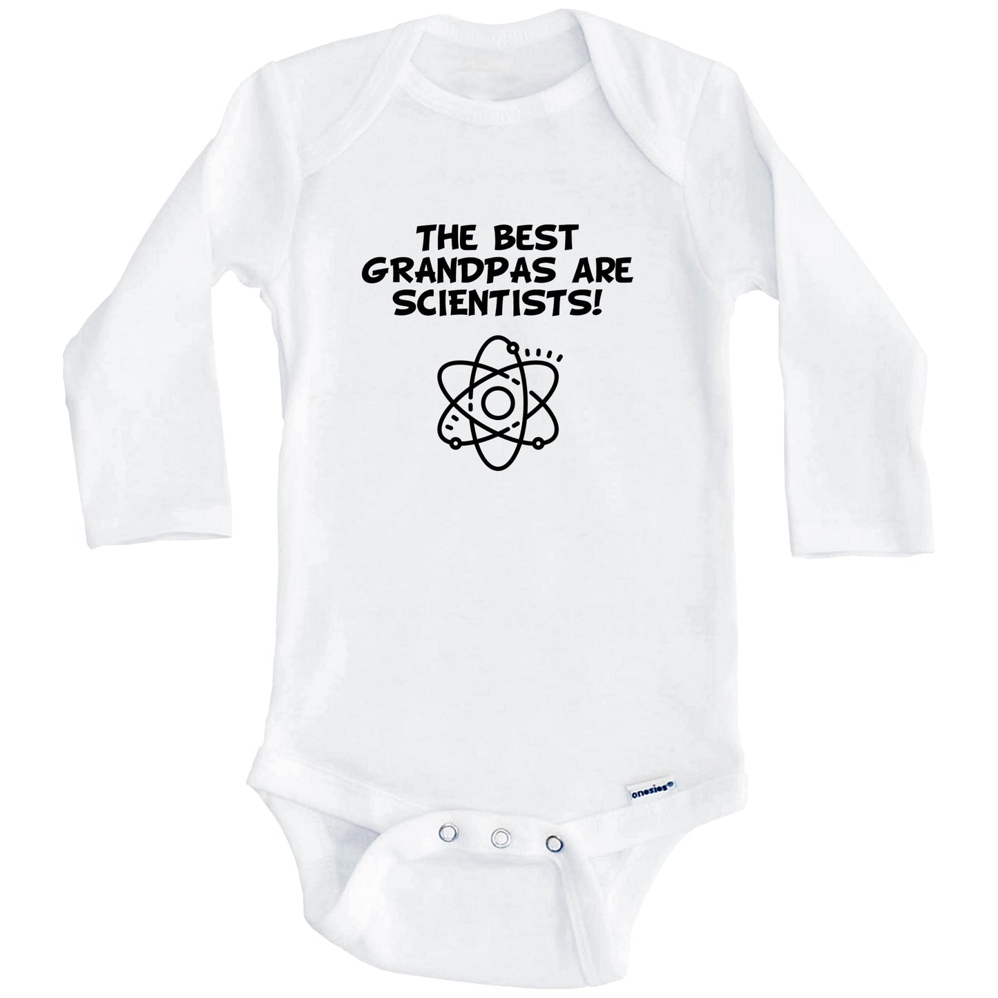 The Best Grandpas Are Scientists Funny Grandchild Baby Onesie (Long Sleeves)