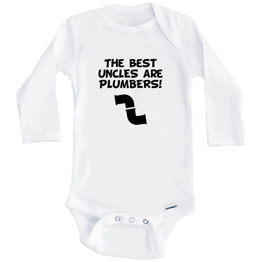 The Best Uncles Are Plumbers Funny Niece Nephew Baby Onesie (Long Sleeves)