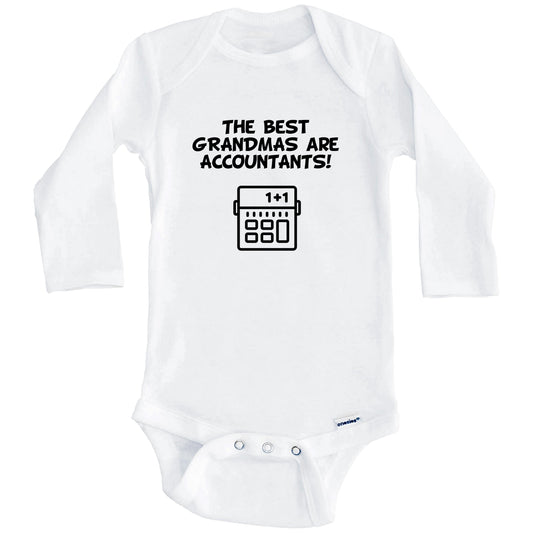 The Best Grandmas Are Accountants Funny Grandchild Baby Onesie (Long Sleeves)