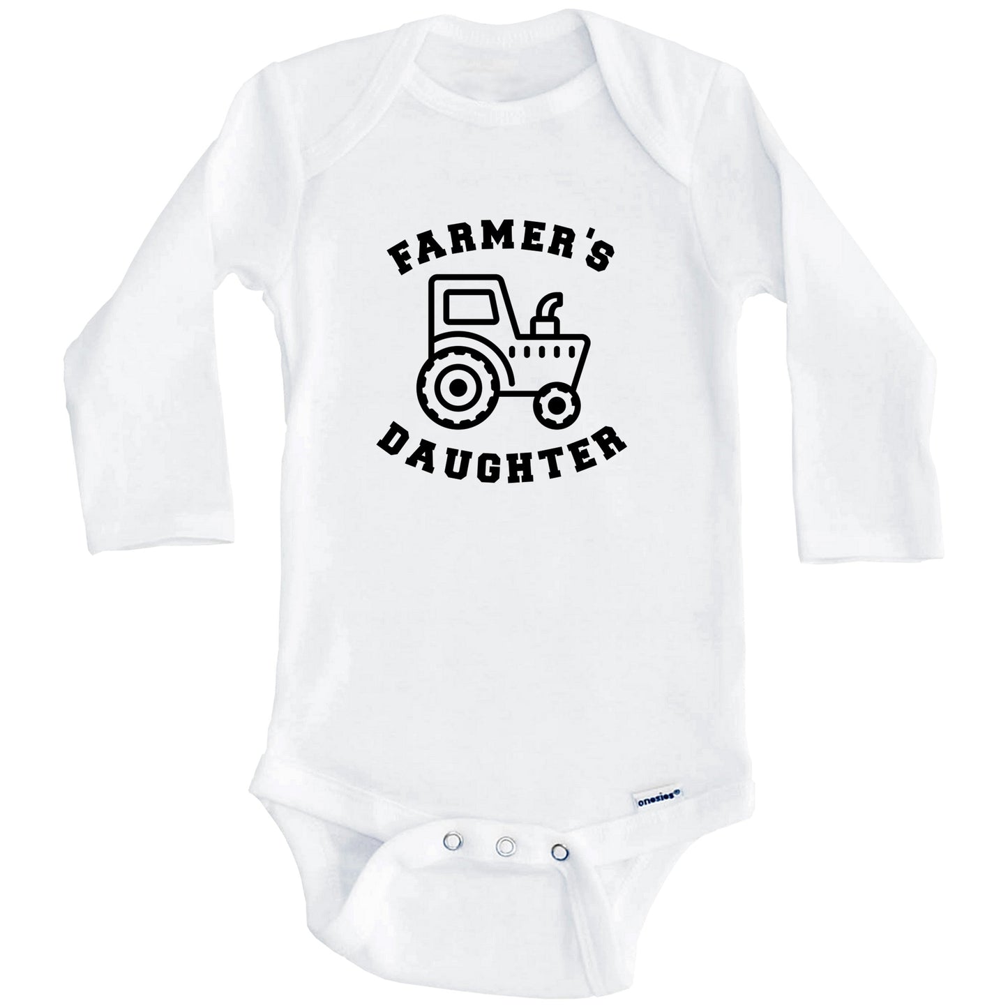 Farmer's Daughter Cute Tractor Baby Onesie - One Piece Baby Bodysuit (Long Sleeves)