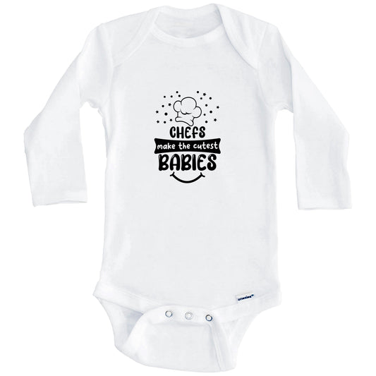 Chefs Make The Cutest Babies Funny Chef One Piece Baby Bodysuit (Long Sleeves)