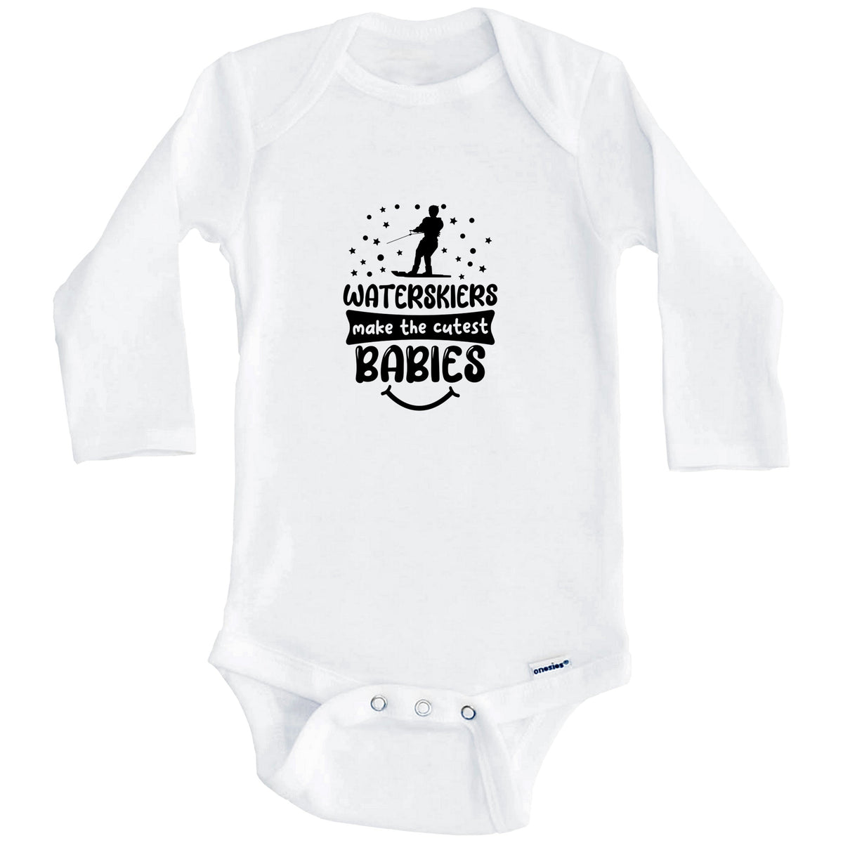 Waterskiers Make The Cutest Babies Funny Waterskiing One Piece Baby Bodysuit (Long Sleeves)