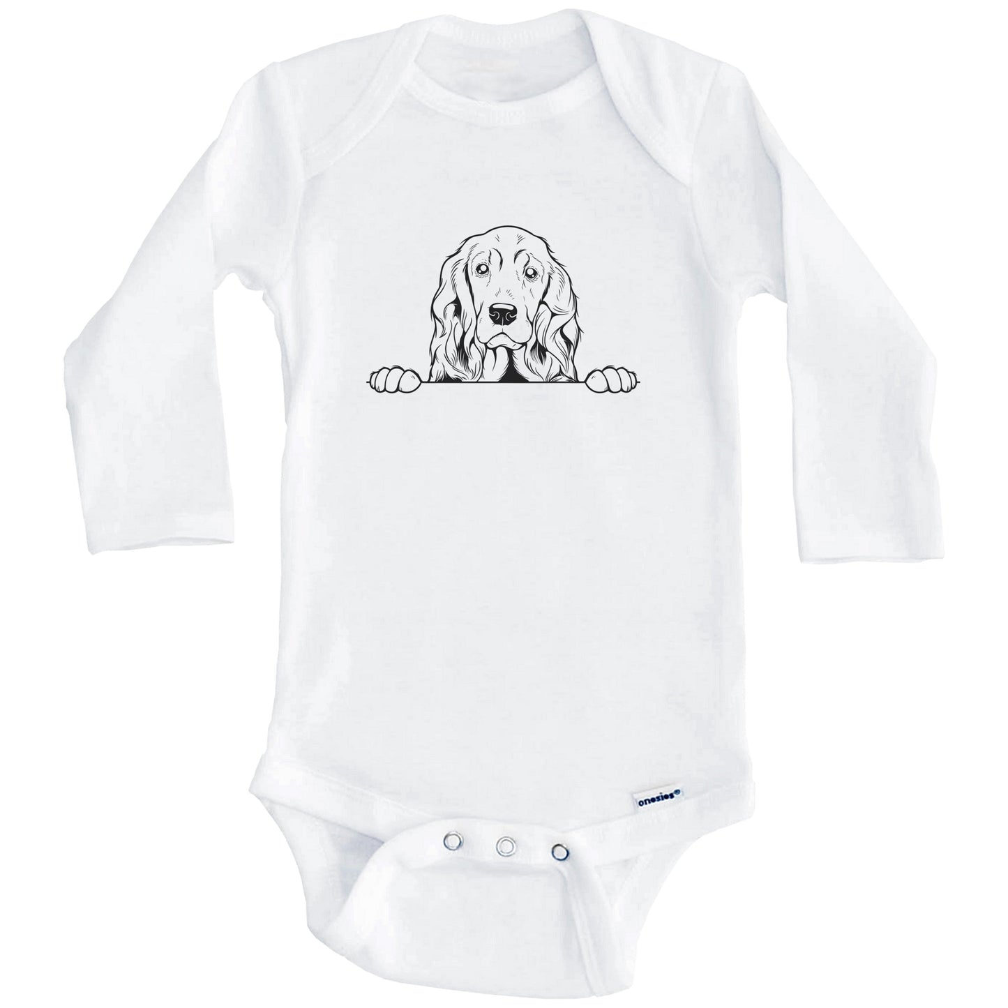 Cocker Spaniel Dog Breed Drawing Cute One Piece Baby Bodysuit (Long Sleeves)