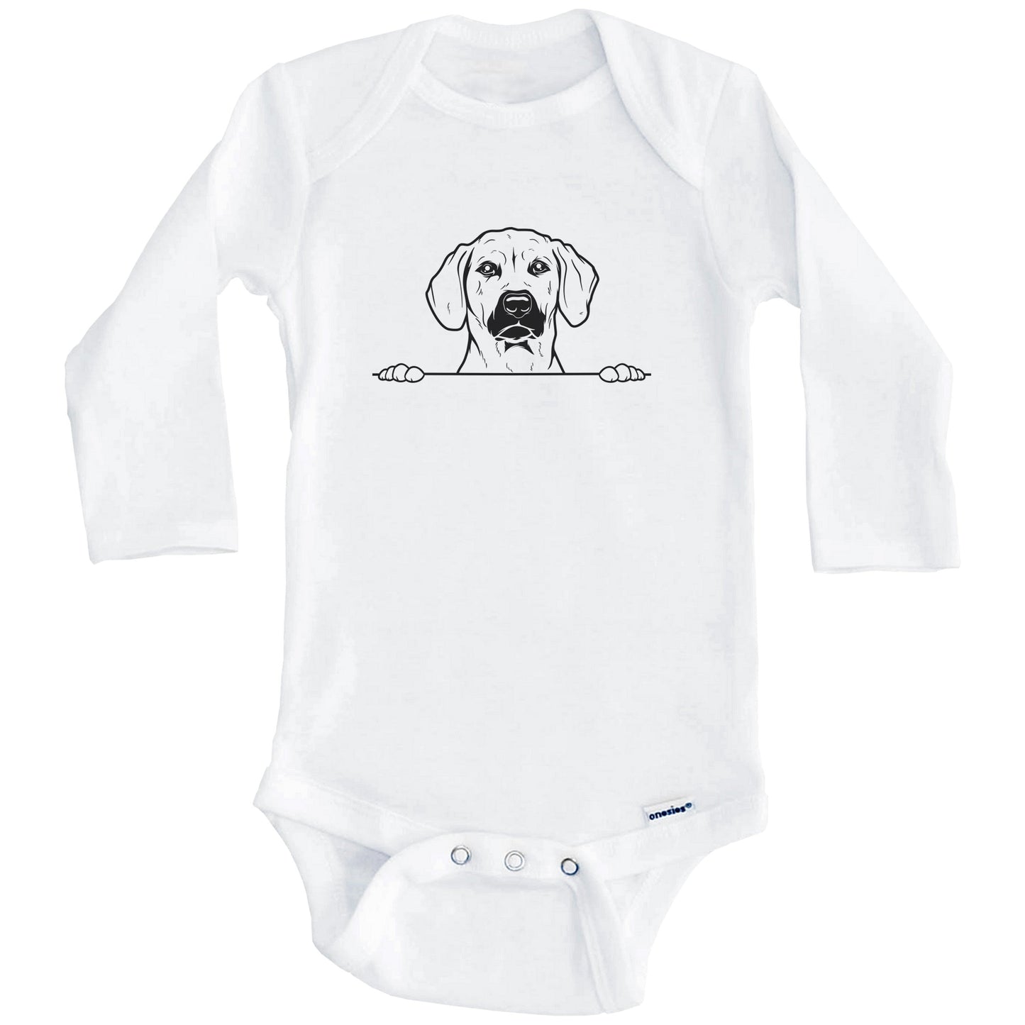Rhodesian Ridgeback Dog Breed Drawing Cute One Piece Baby Bodysuit (Long Sleeves)