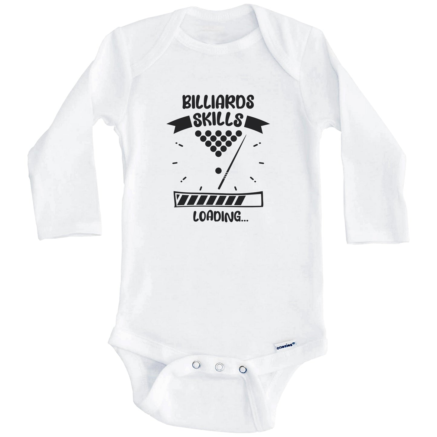 Billiards Skills Loading Funny Billiards Baby Bodysuit (Long Sleeves)