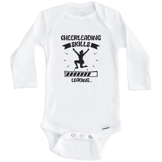 Cheerleading Skills Loading Funny Cheerleading Baby Bodysuit (Long Sleeves)