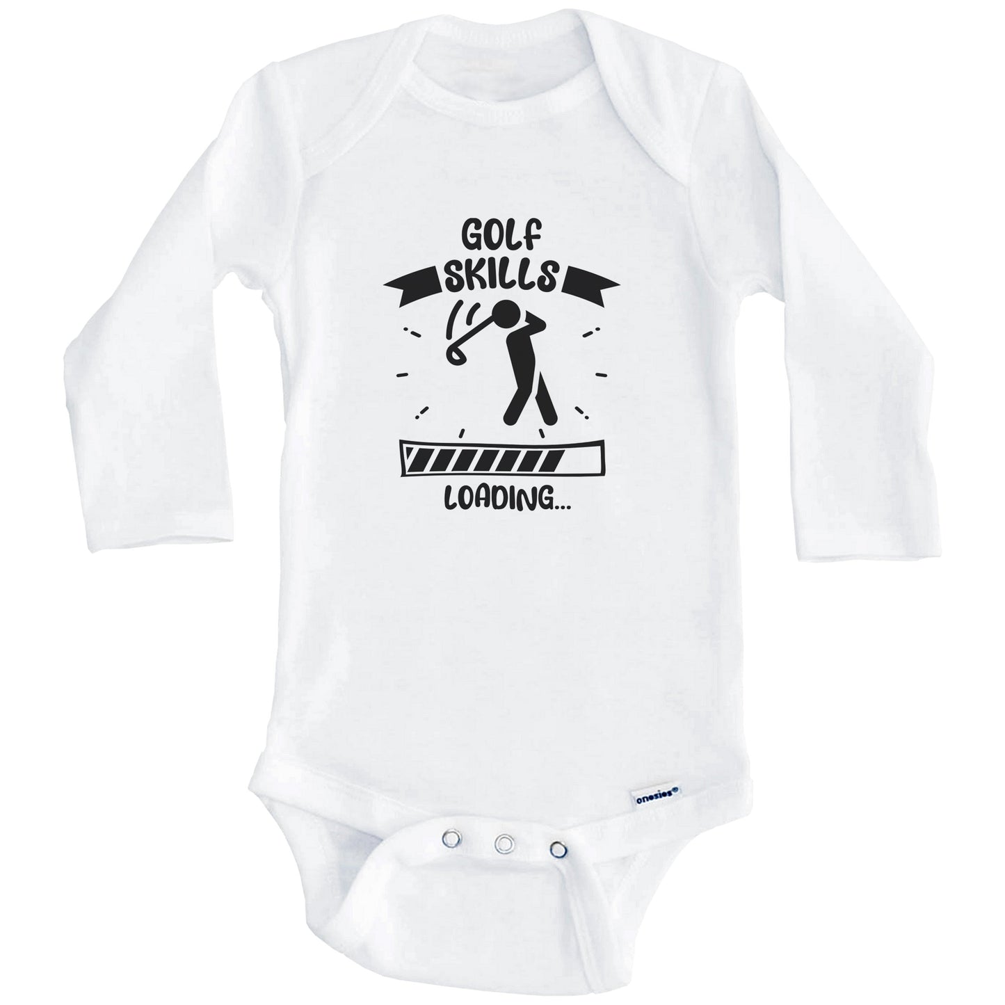 Golf Skills Loading Funny Golf Baby Bodysuit (Long Sleeves)